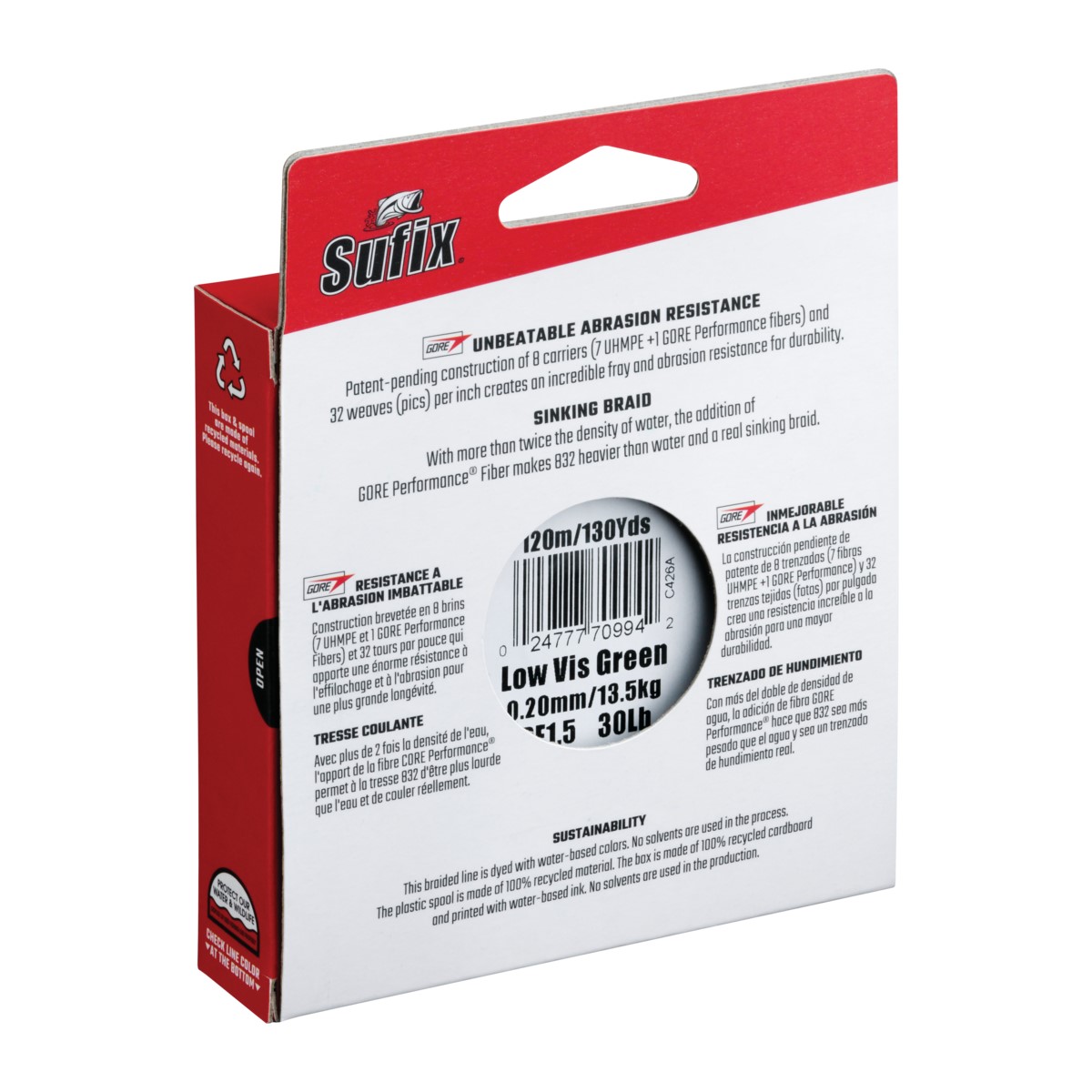 Sufix 832 Advanced Superline Yellow 120m Kuitusiima - Image 2